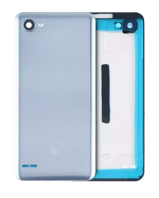 Zadní sklo s finger print pro LG Q6 (originál OEM) (Ice Platinum Silver)