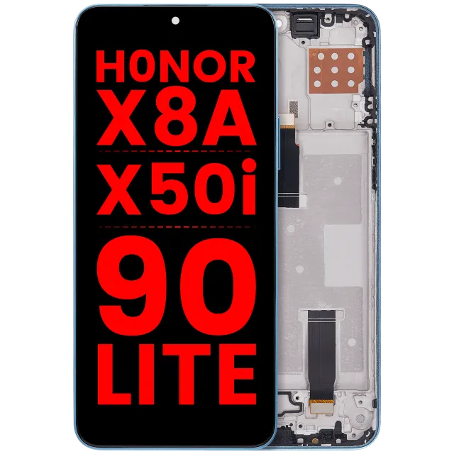 LCD displej s rámečkem pro Honor X8A / X50i / 90 Lite (Aftermarket Plus) (Cyan Lake)