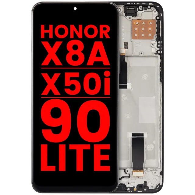 LCD displej s rámečkem pro Honor X8A / X50i / 90 Lite (Aftermarket Plus) (Midnight Black)
