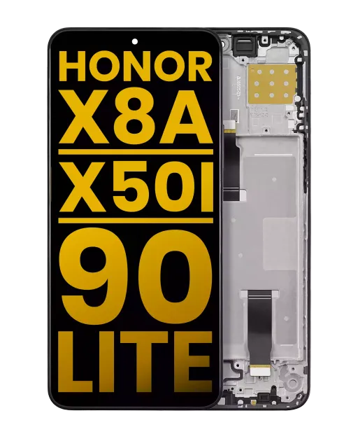 LCD displej s rámečkem pro Honor X8A / X50i / 90 Lite (repasovaný) (Midnight Black)