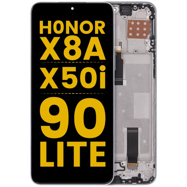 LCD displej s rámečkem pro Honor X8A / X50i / 90 Lite (repasovaný) (Titanium Silver)