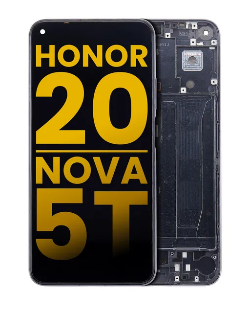 LCD displej s rámečkem pro Huawei Honor 20 / Nova 5T (repasovaný) (Midnight Black)