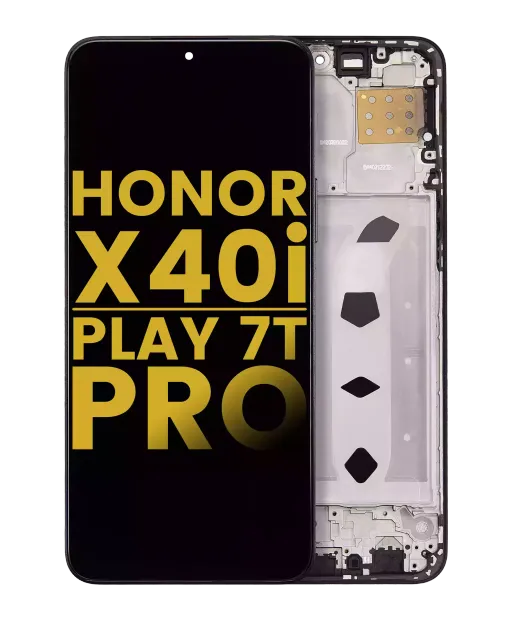 LCD displej s rámečkem pro Honor X40i / Play7T Pro (repasovaný) (černá)