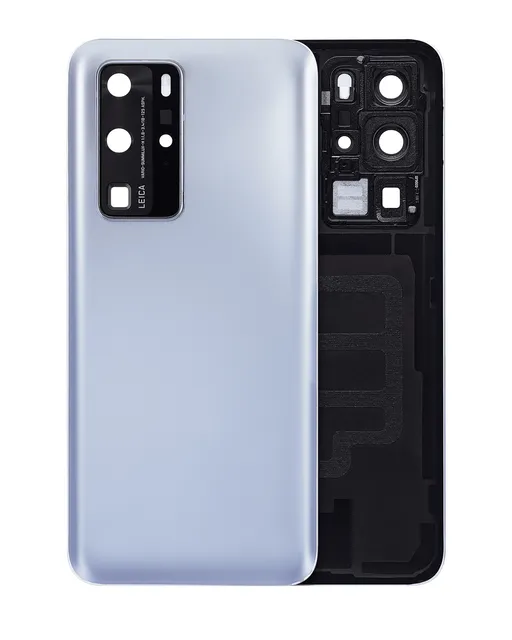 Zadní sklo se sklíčkem kamery pro Huawei P40 Pro (matná stříbrná)