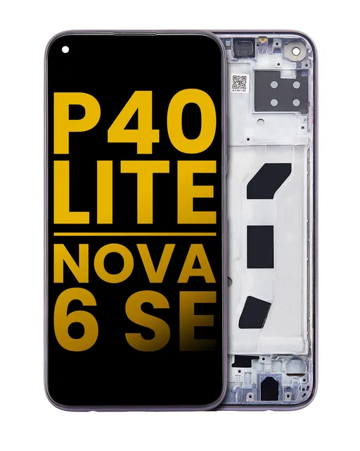 LCD displej s rámečkem pro Huawei P40 Lite / Nova 6 SE (repasovaný) (černá)