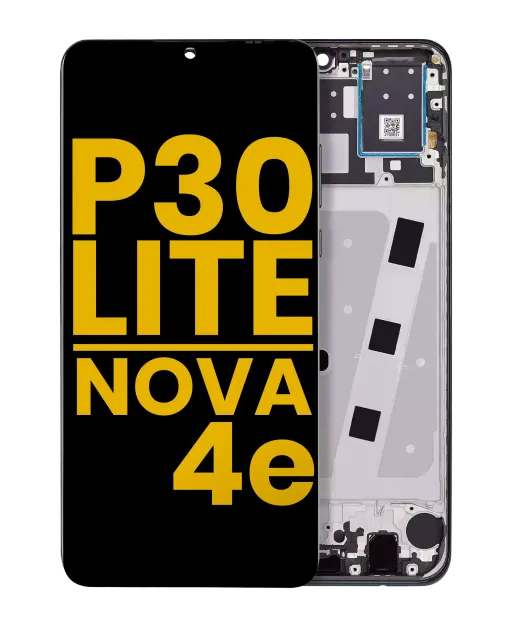 LCD displej s rámečkem pro Huawei P30 Lite (2019) / Nova 4e (4GB RAM) (repasovaný) (Midnight Black)
