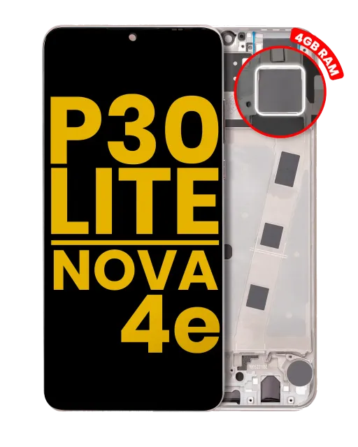 LCD displej s rámečkem pro Huawei P30 Lite / Nova 4e (repasovaný) (4GB RAM) (Pearl White)