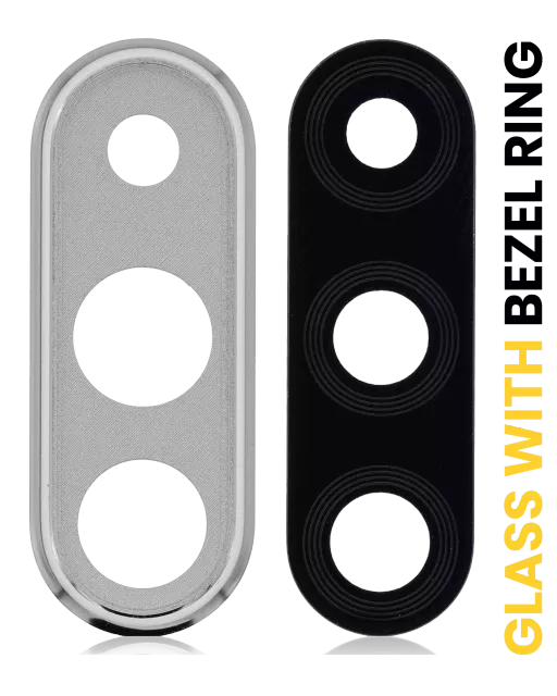 Sklíčko zadní kamery s bezel ring pro Huawei P30 Lite (Pearl White) (6GB RAM)
