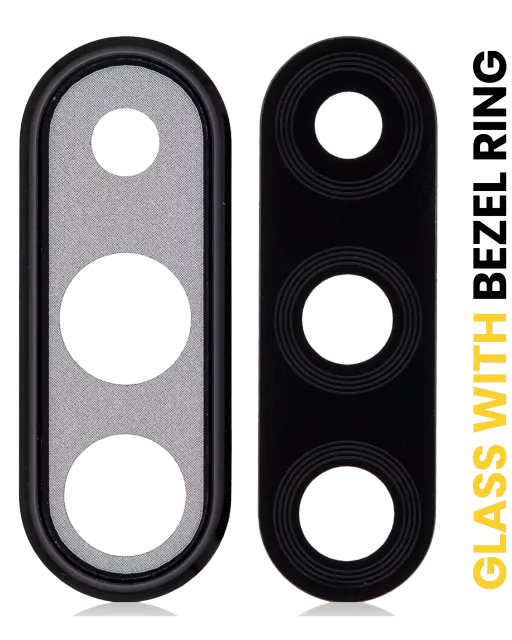 Sklíčko zadní kamery s bezel ring pro Huawei P30 Lite (Midnight Black) (4GB RAM)