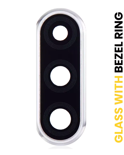 Sklíčko zadní kamery s bezel ring pro Huawei P30 Lite (Pearl White) (4GB RAM)