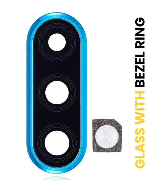 Sklíčko zadní kamery s bezel ring pro Huawei P30 Lite (Peacock Blue) (4GB RAM)