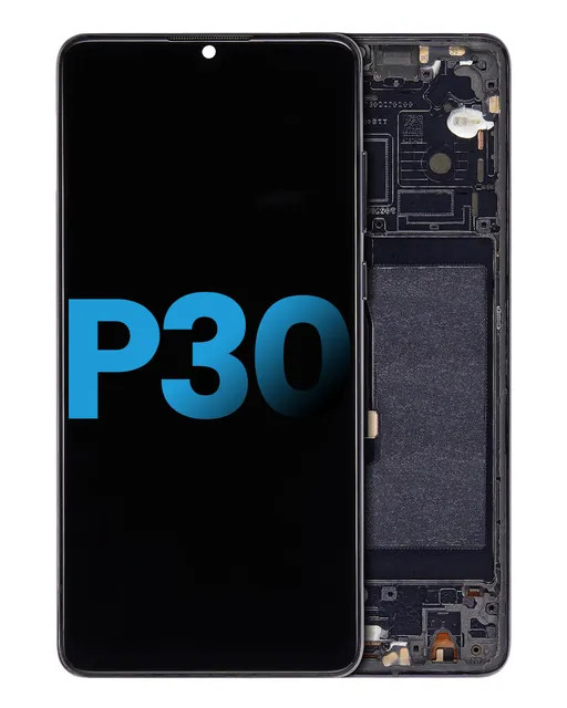 LCD displej s rámečkem pro Huawei P30 (Aftermarket: Incell) (černá)