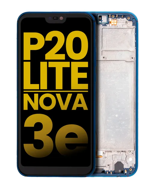 LCD displej s rámečkem pro Huawei P20 Lite / Nova 3e (repasovaný) (modrá)