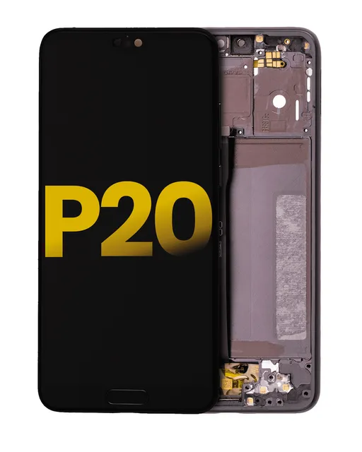 LCD displej s rámečkem pro Huawei P20 (repasovaný) (černá)