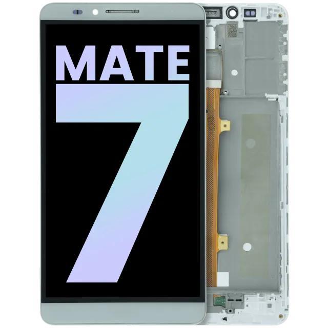 LCD displej s rámečkem pro Huawei Mate 7 (2014) (originál OEM) (bílá)