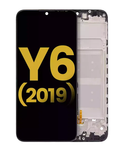 LCD displej s rámečkem pro Huawei Y6 (2019) (repasovaný) (Midnight Black)