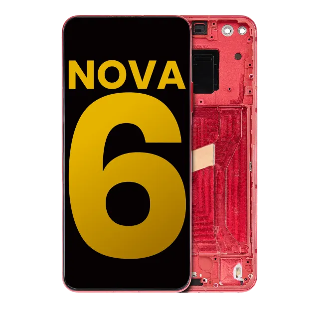 LCD displej s rámečkem pro Huawei Nova 6 5G (repasovaný) (červená)