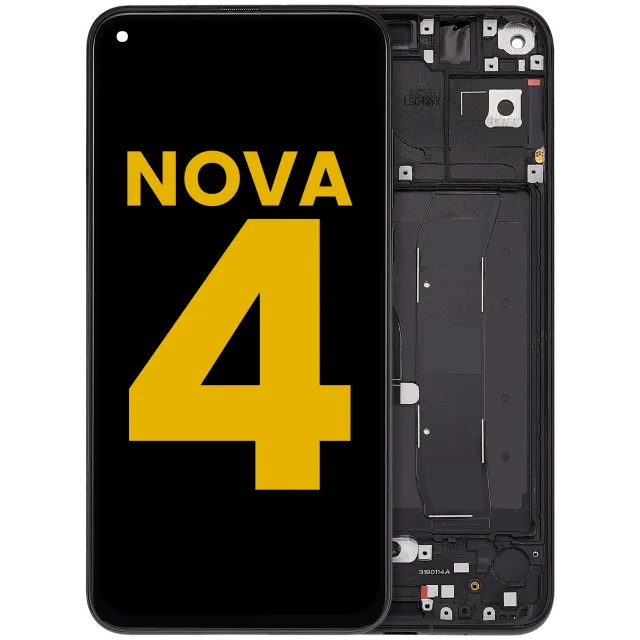 LCD displej s rámečkem pro Huawei Nova 4 (2018) (repasovaný) (černá)