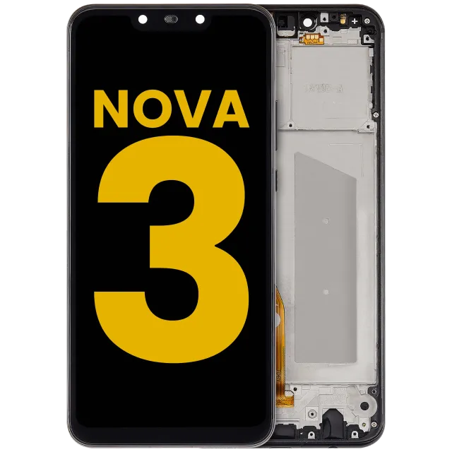 LCD displej s rámečkem pro Huawei Nova 3 (2018) (repasovaný) (černá)