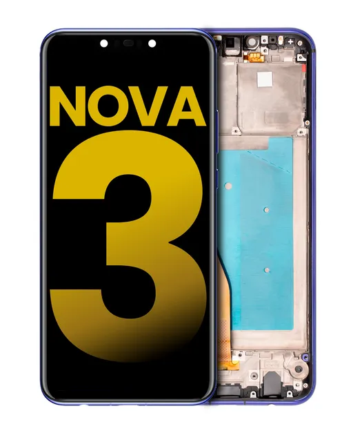 LCD displej s rámečkem pro Huawei Nova 3 (repasovaný) (Iris Purple)