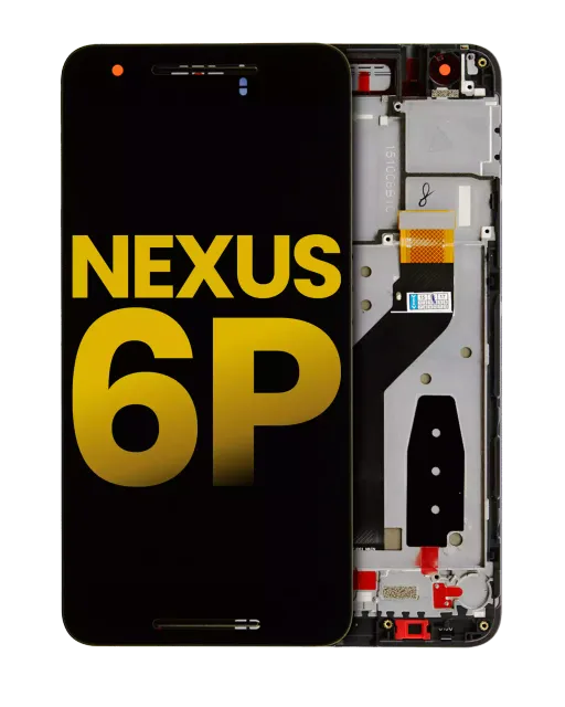 LCD displej s rámečkem pro Nexus 6P (Huawei) (repasovaný) (černá)