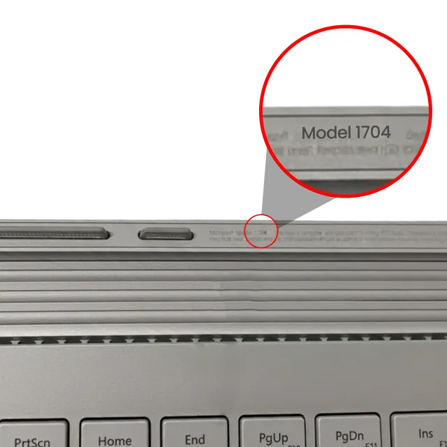 Top case s klávesnicí (americké rozložení ANSI) pro Microsoft Surface Book 1 13.5" (1704) (stříbrná)