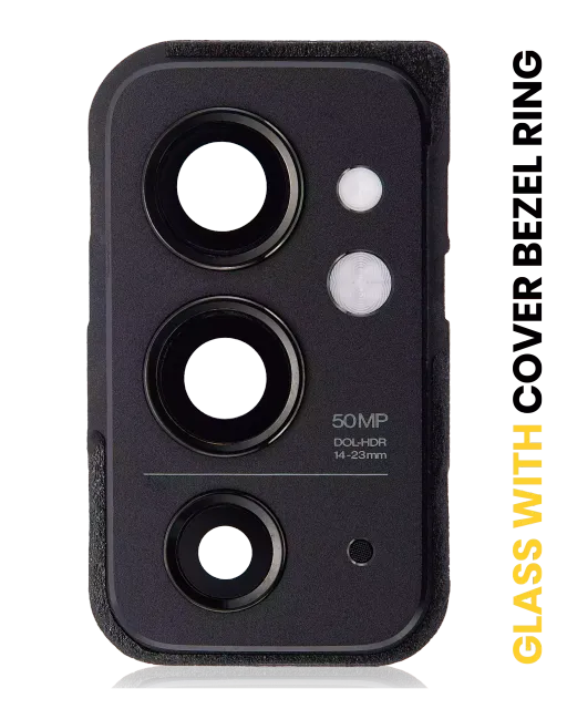 Sklíčko zadní kamery s kryt bezel ring pro OnePlus 9RT 5G (Hacker Black)
