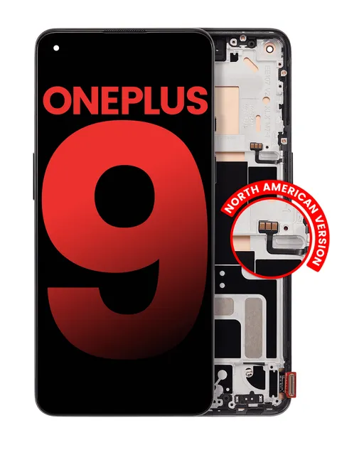 OLED displej s rámečkem pro OnePlus 9 (US verze) (Aftermarket Plus) (Astral Black)