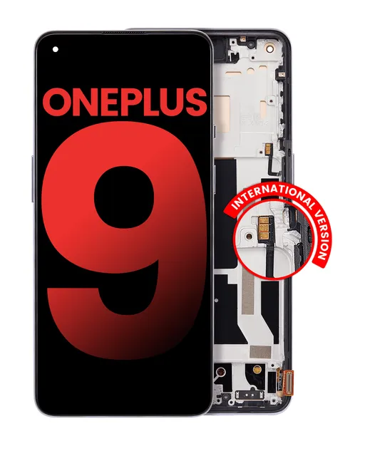 OLED displej s rámečkem pro OnePlus 9 (mezinárodní verze) (Aftermarket Plus) (Winter Mist)