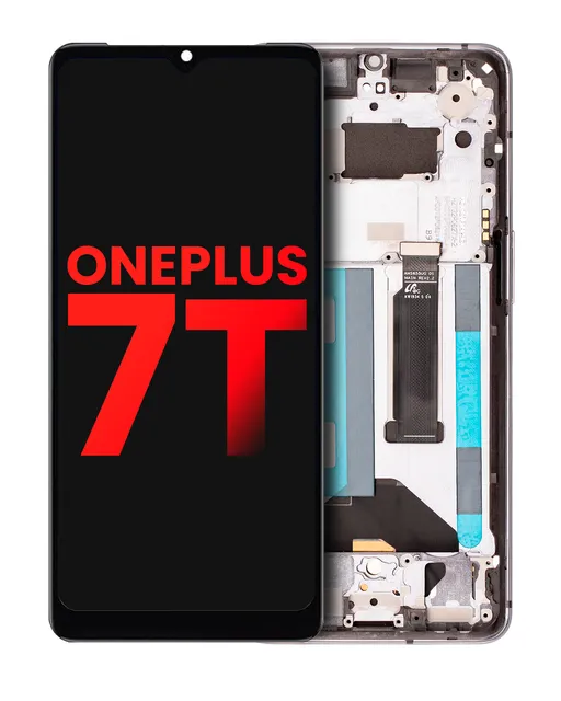 OLED displej s rámečkem pro OnePlus 7T (Aftermarket Plus) (Frosted Silver)