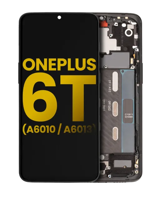 OLED displej s rámečkem pro OnePlus 6T (A6010 / A6013) (repasovaný) (Mirror Black)