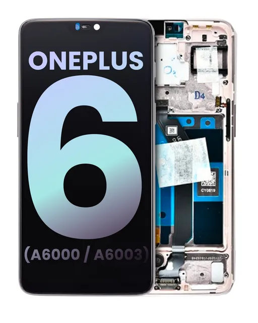 OLED displej s rámečkem pro OnePlus 6 (A6000 / A6003) (originál OEM) (Silk White)
