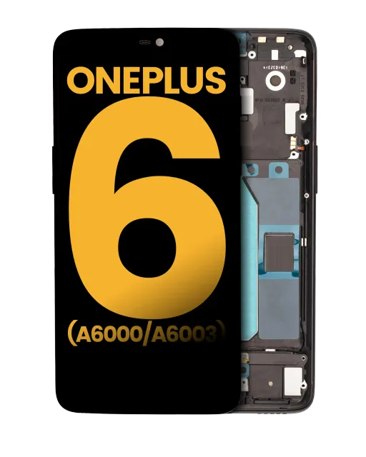 OLED displej s rámečkem pro OnePlus 6 (A6000 / A6003) (repasovaný) (Mirror Black)