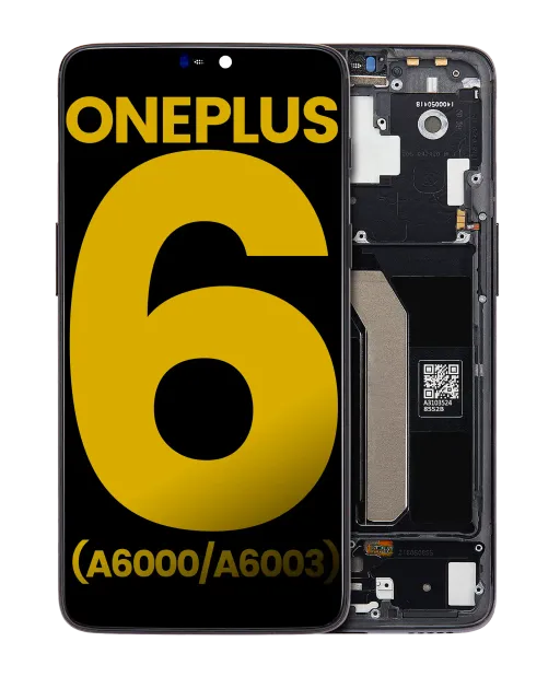 OLED displej s rámečkem pro OnePlus 6 (A6000 / A6003) (repasovaný) (Midnight Black)