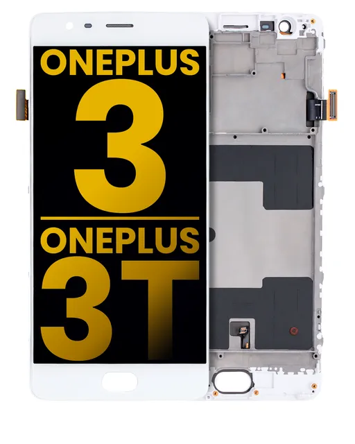 OLED displej s rámečkem pro OnePlus 3 / OnePlus 3T (repasovaný) (bílá)