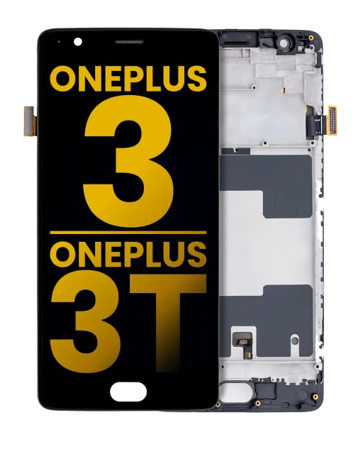 OLED displej s rámečkem pro OnePlus 3 / OnePlus 3T (repasovaný) (černá)