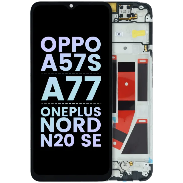 LCD displej s rámečkem pro Oppo A57s / A77 / OnePlus Nord N20 SE (Genuine) (černá)