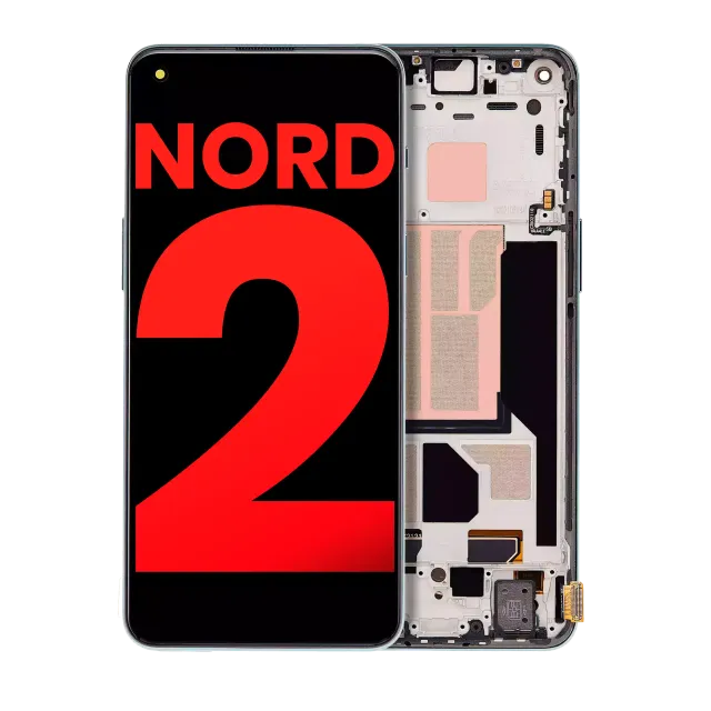 OLED displej s rámečkem pro OnePlus Nord 2 5G (Aftermarket Plus) (Blue Haze)
