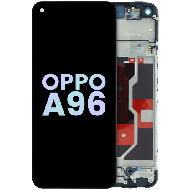 LCD displej s rámečkem pro Oppo A96 (Genuine) (černá)