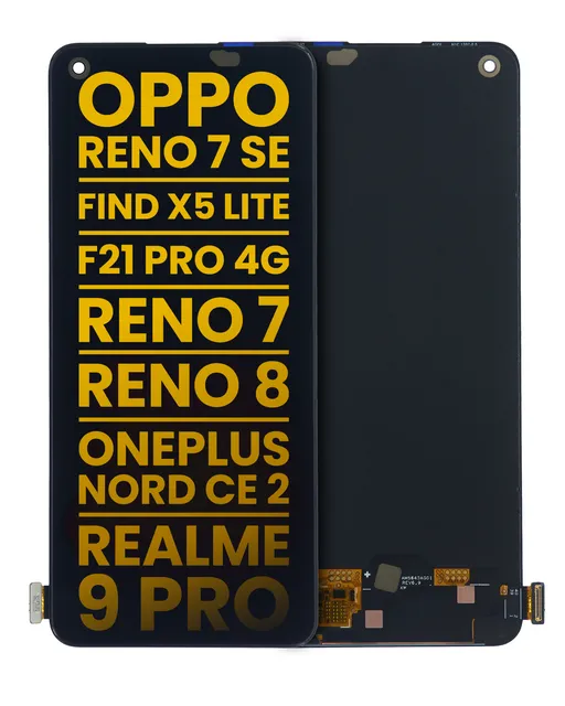OLED displej bez rámečku pro OPPO Reno 7 SE 5G / Find X5 Lite / F21 Pro 4G / Reno 7/Reno 8 4G / 5G /Reno 8T 4G / Realme 9 4G / Realme 10 4G / Realme 9 Pro+ / Narzo 50 Pro / A78 4G (repasovaný) (mezinárodní verze) (všechny barvy)