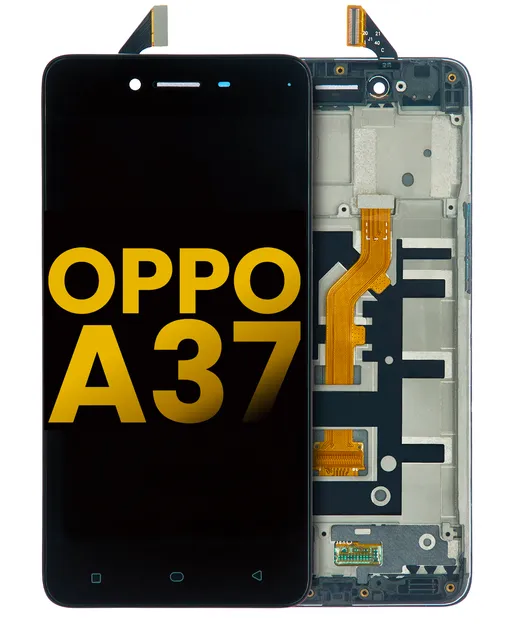 LCD displej s rámečkem pro OPPO A37 (repasovaný) (černá)