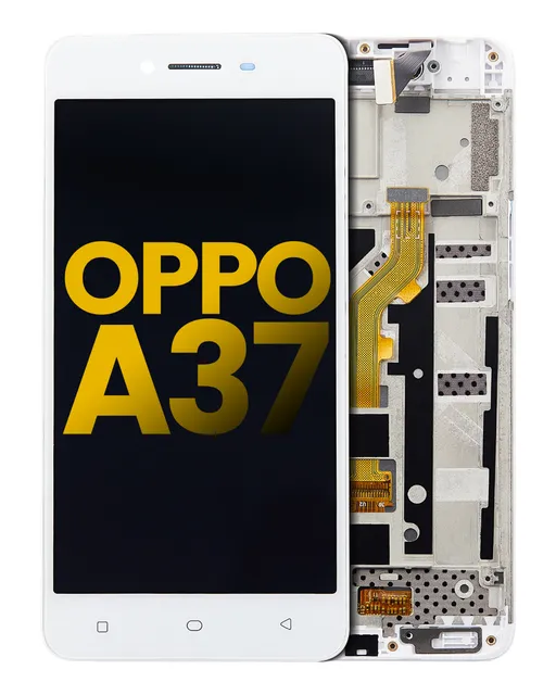 LCD displej s rámečkem pro OPPO A37 (repasovaný) (bílá)