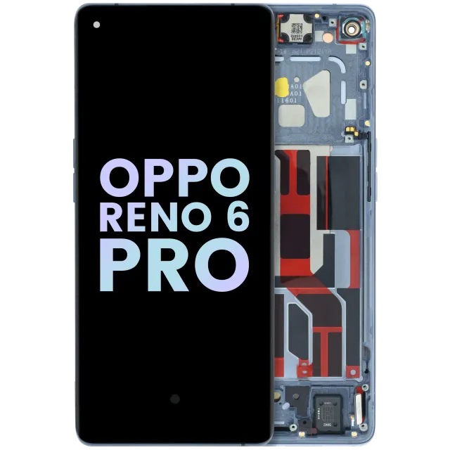 OLED displej s rámečkem pro Oppo Reno 6 Pro / 6 Pro Plus 5G (Genuine) (šedá)