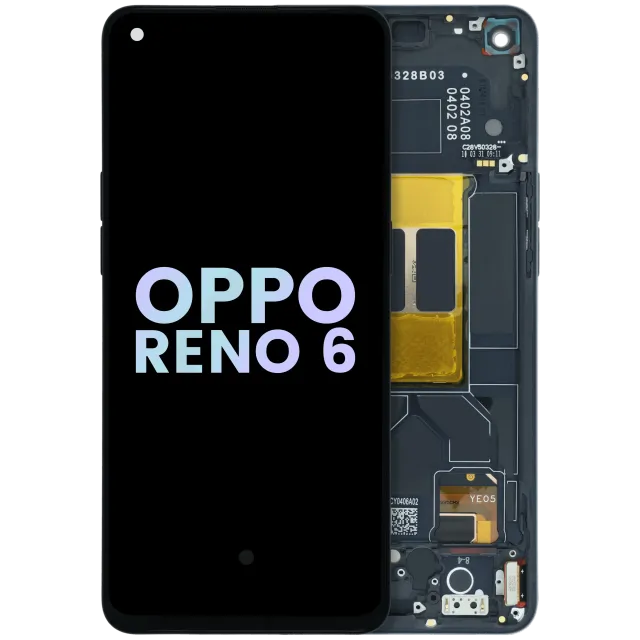 OLED displej s rámečkem pro Oppo Reno 6 5G (2021) (originál OEM) (Stellar Black)