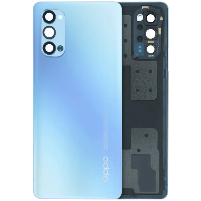 Zadní sklo se sklíčkem kamery pro Oppo Reno 4 5G (Genuine) (modrá)