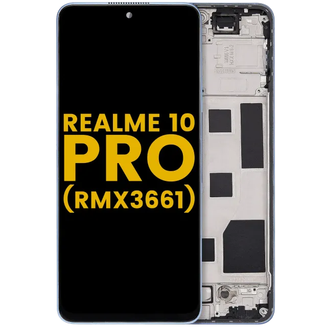 LCD displej s rámečkem pro Realme 10 Pro (RMX3661) (repasovaný) (Nebula Blue)