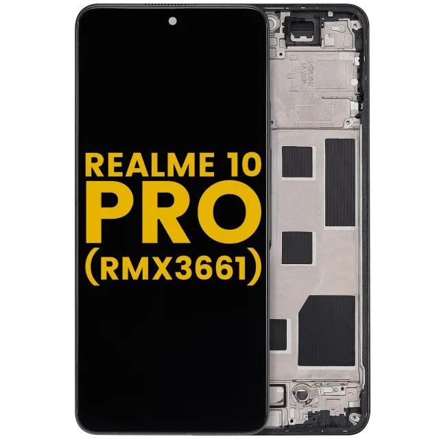 LCD displej s rámečkem pro Realme 10 Pro (RMX3661) (repasovaný) (Dark Matter)