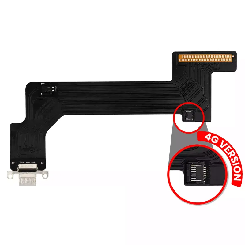Flex kabel nabíjecího konektoru pro iPad 10 (2022) (verze Cellular) (Aftermarket Plus) (stříbrná)