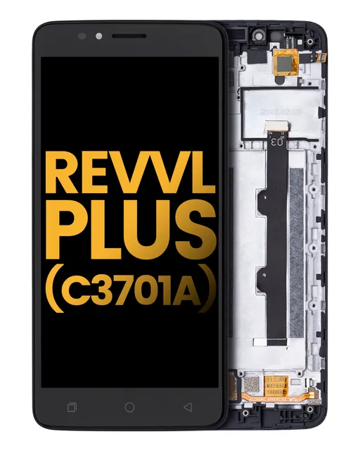 LCD displej s rámečkem pro T-Mobile Revvl Plus (C3701A) (repasovaný) (černá)