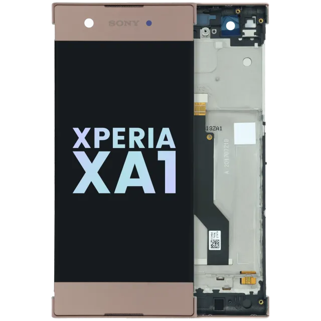 LCD displej s rámečkem pro Sony Xperia XA1 (Genuine) (růžově zlatá)